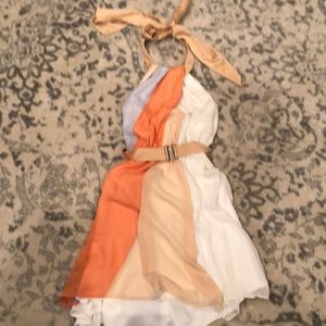 Bcbg colorblock halter dress